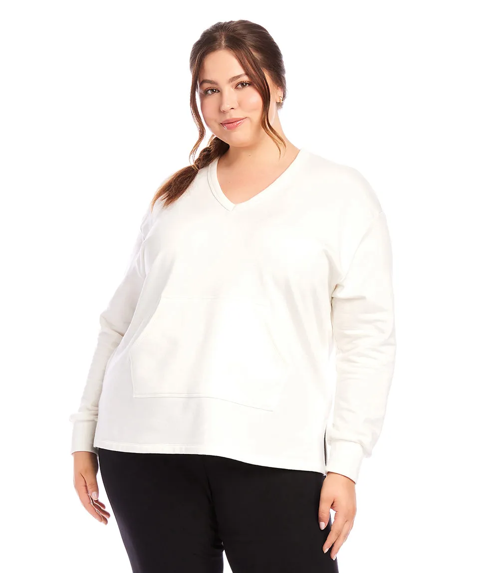 Plus Size V-Neck Sweatshirt