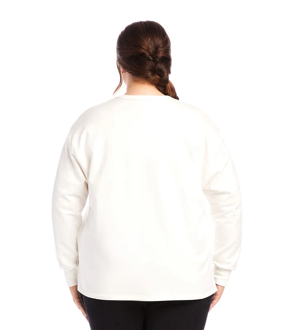 Plus Size V-Neck Sweatshirt