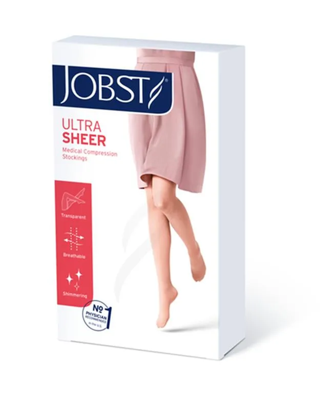 PR/1 JOBST ULTRASHEER WOMEN, KNEE HIGH, 20-30MMHG, SM, ANTHRACITE, CLOSED TOE