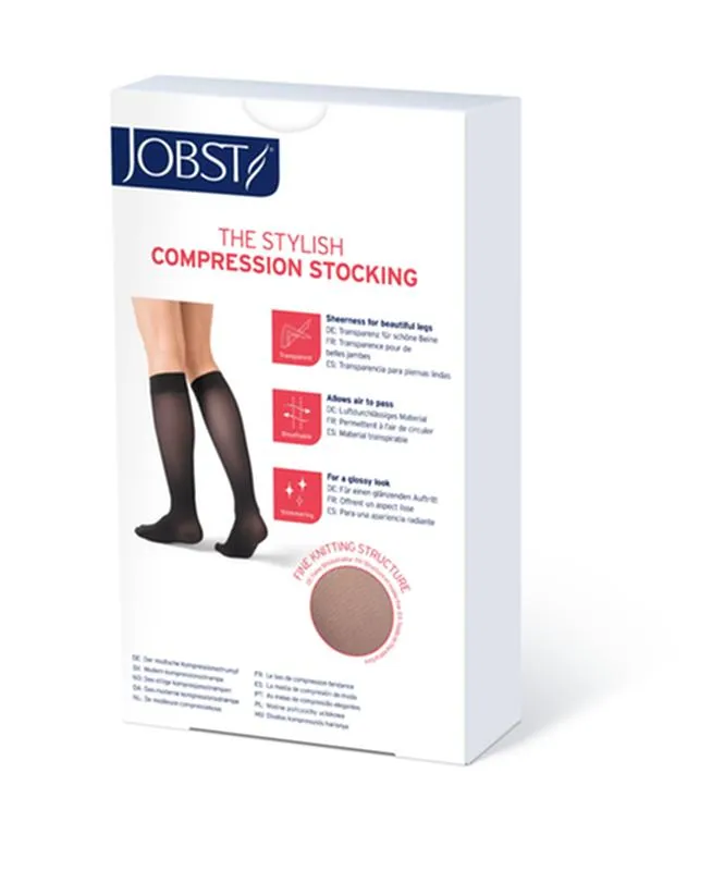 PR/1 JOBST ULTRASHEER WOMEN, KNEE HIGH, 20-30MMHG, SM, ANTHRACITE, CLOSED TOE