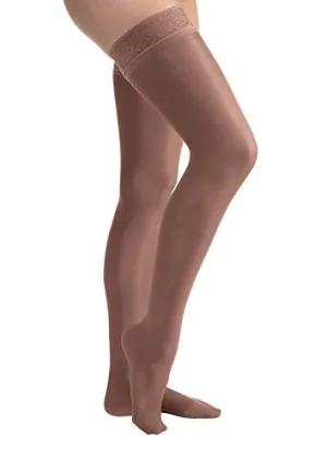 PR/1 JOBST ULTRASHEER WOMEN, THIGH HIGH W/SIL LACE BAND, 15-20MMHG, XL, ESPRESSO, CLOSED TOE