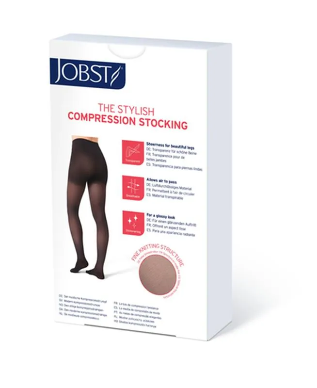 PR/1 JOBST ULTRASHEER WOMEN, THIGH HIGH W/SIL LACE BAND, 20-30MMHG, LG, HONEY, CLOSED TOE