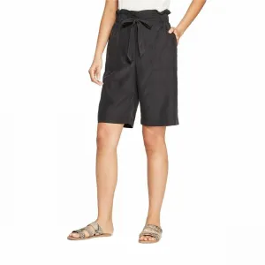 Prologue Women's Mid-Rise Paperbag Waist Bermuda Shorts