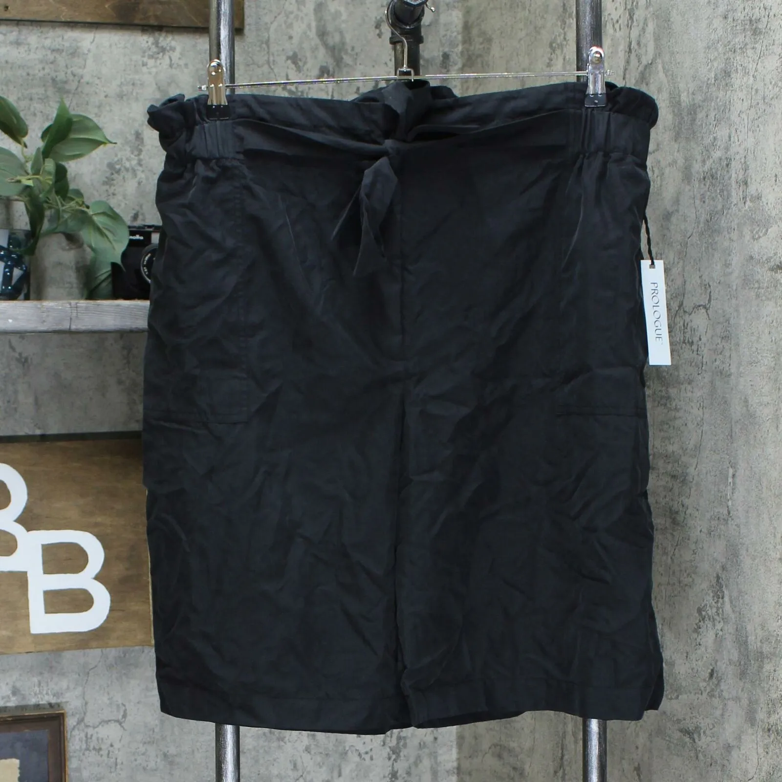 Prologue Women's Mid-Rise Paperbag Waist Bermuda Shorts