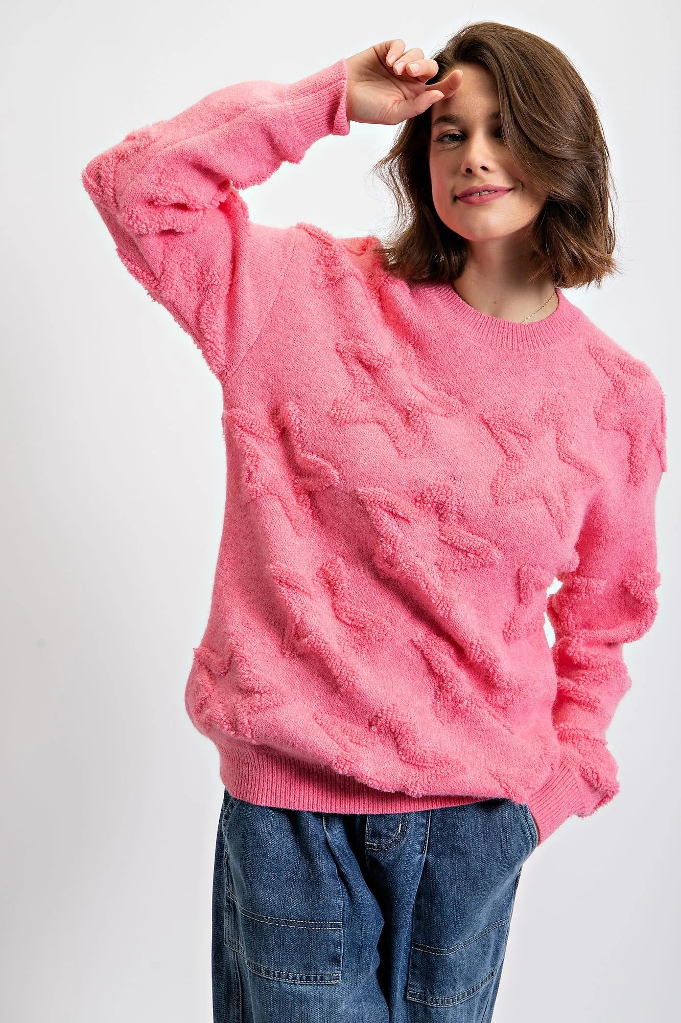 Puff Star Textured Sweater
