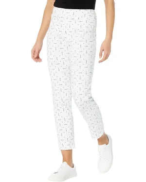 Pull-On Printed Ankle Pants In White Golf Clubs