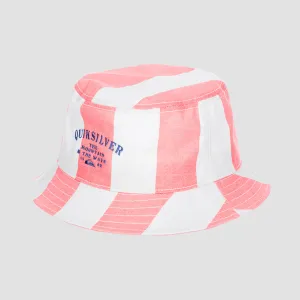 Quiksilver Classic Bucket Hat Peach Pink Vert Print Stripe - Womens
