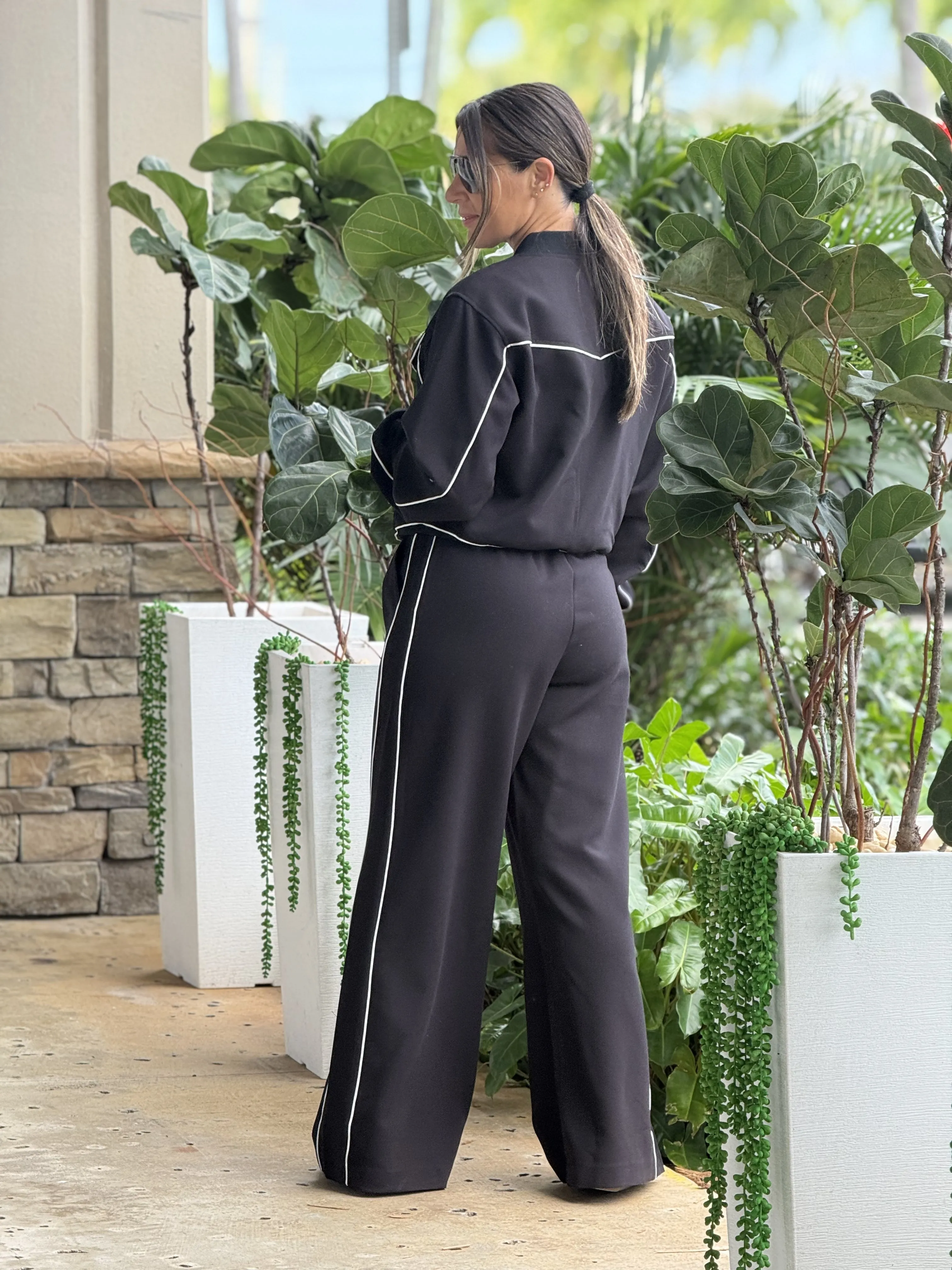"Amanda"  Bomber jacket And Matching Straight Leg Trouser Set