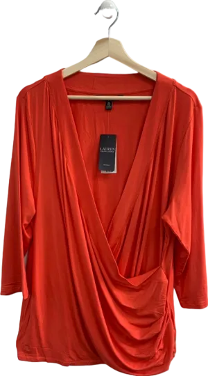 Ralph Lauren Orange Alayja 3/4 Knit Top XXXL