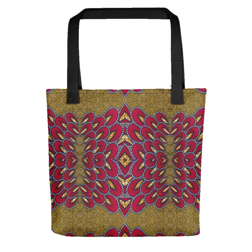 Red Gold African Print Tote bag