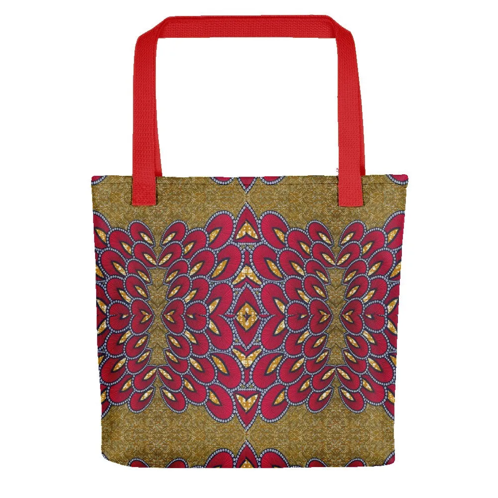 Red Gold African Print Tote bag