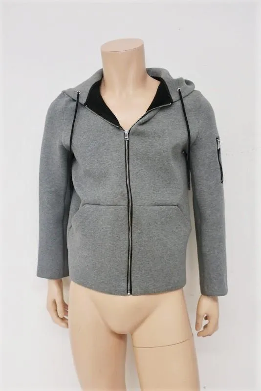 Roc Nation Zip-Up Hoodie Sweatshirt Heather Gray Stretch Cotton Size Small