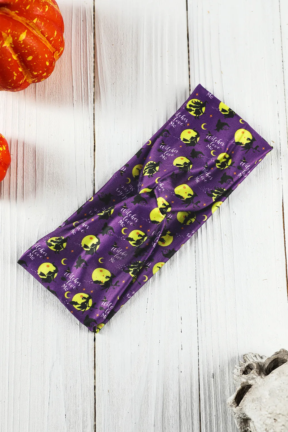 Russet Orange Crossed Detail Halloween Printed Headband
