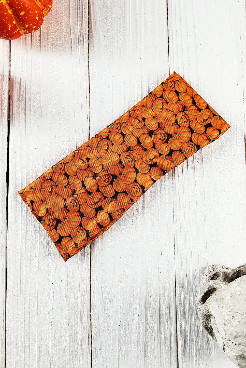 Russet Orange Crossed Detail Halloween Printed Headband