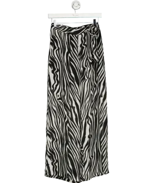 S-DEER Black Zebra Striped Straight Leg Pants UK S