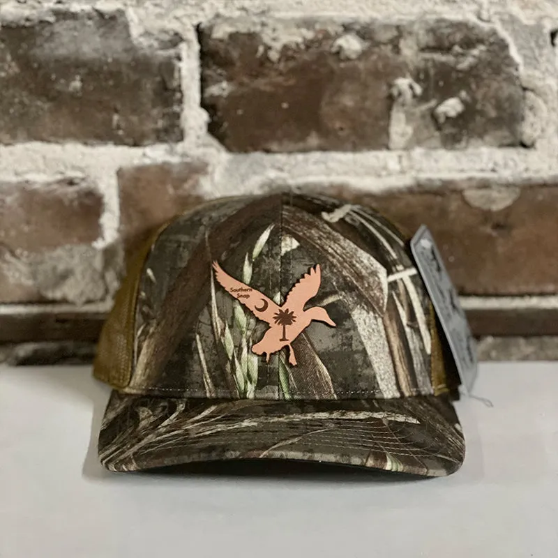 SC Palm Duck Leather Patch Trucker Hat