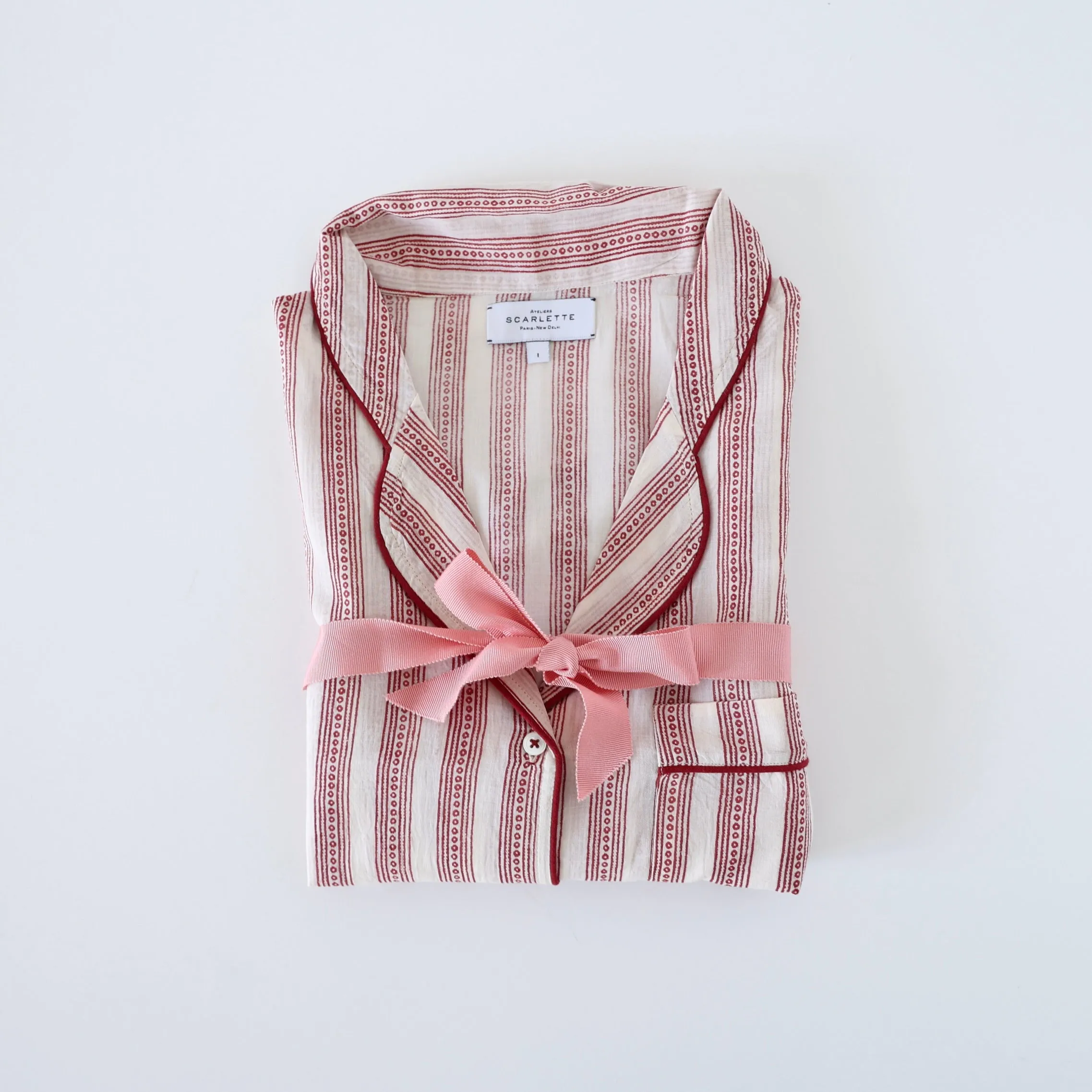 Scarlette Hand Printed Pajamas - Line Stripes