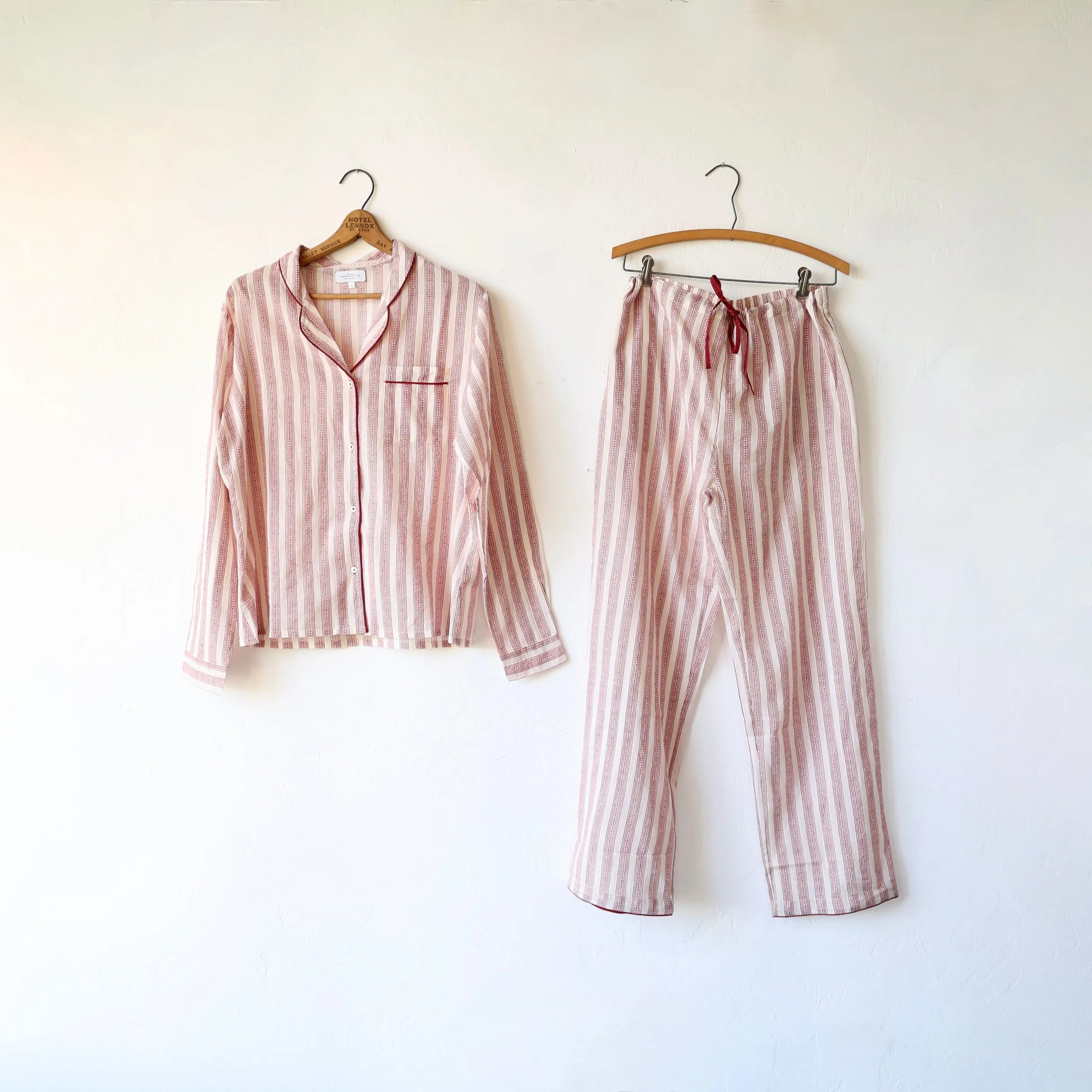 Scarlette Hand Printed Pajamas - Line Stripes