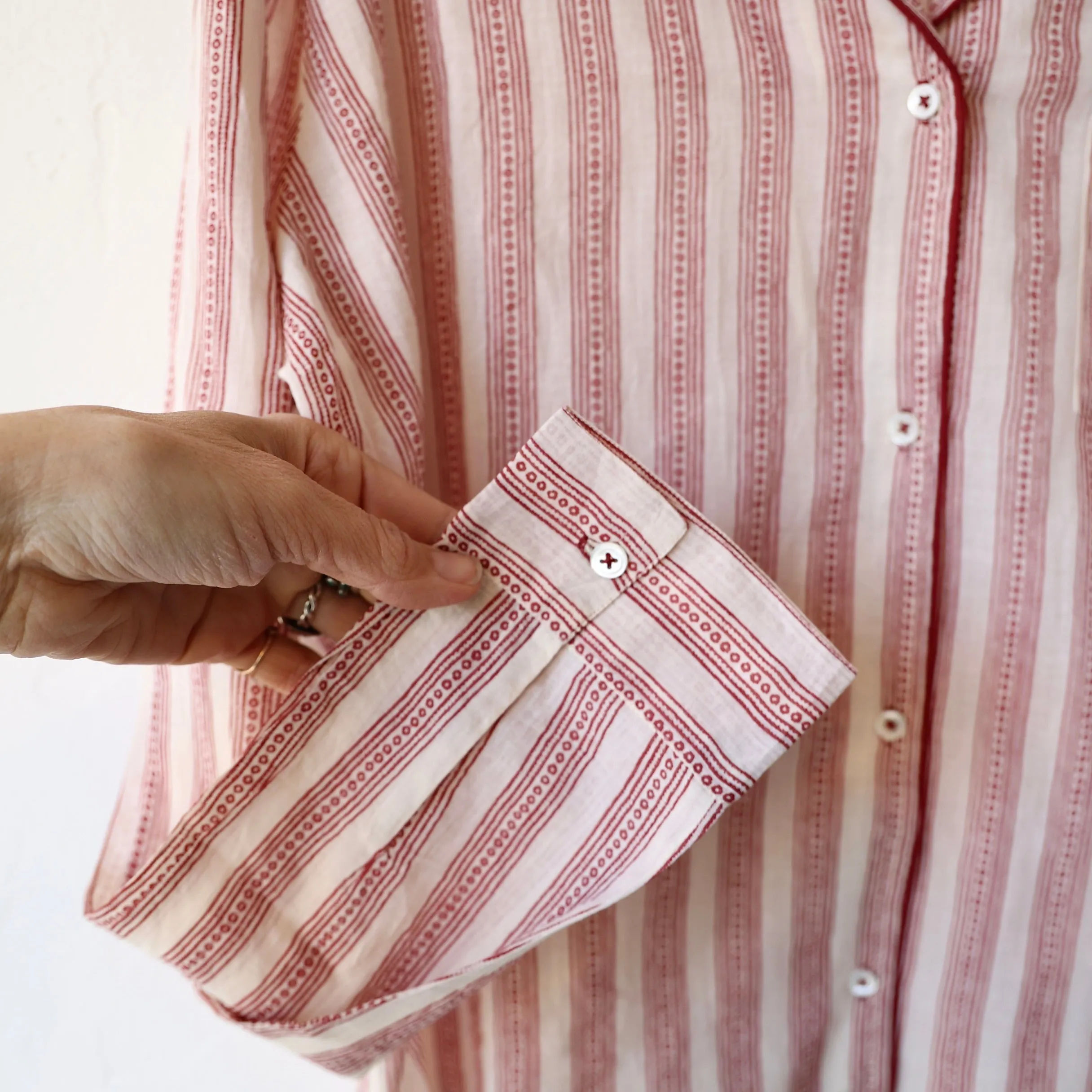 Scarlette Hand Printed Pajamas - Line Stripes