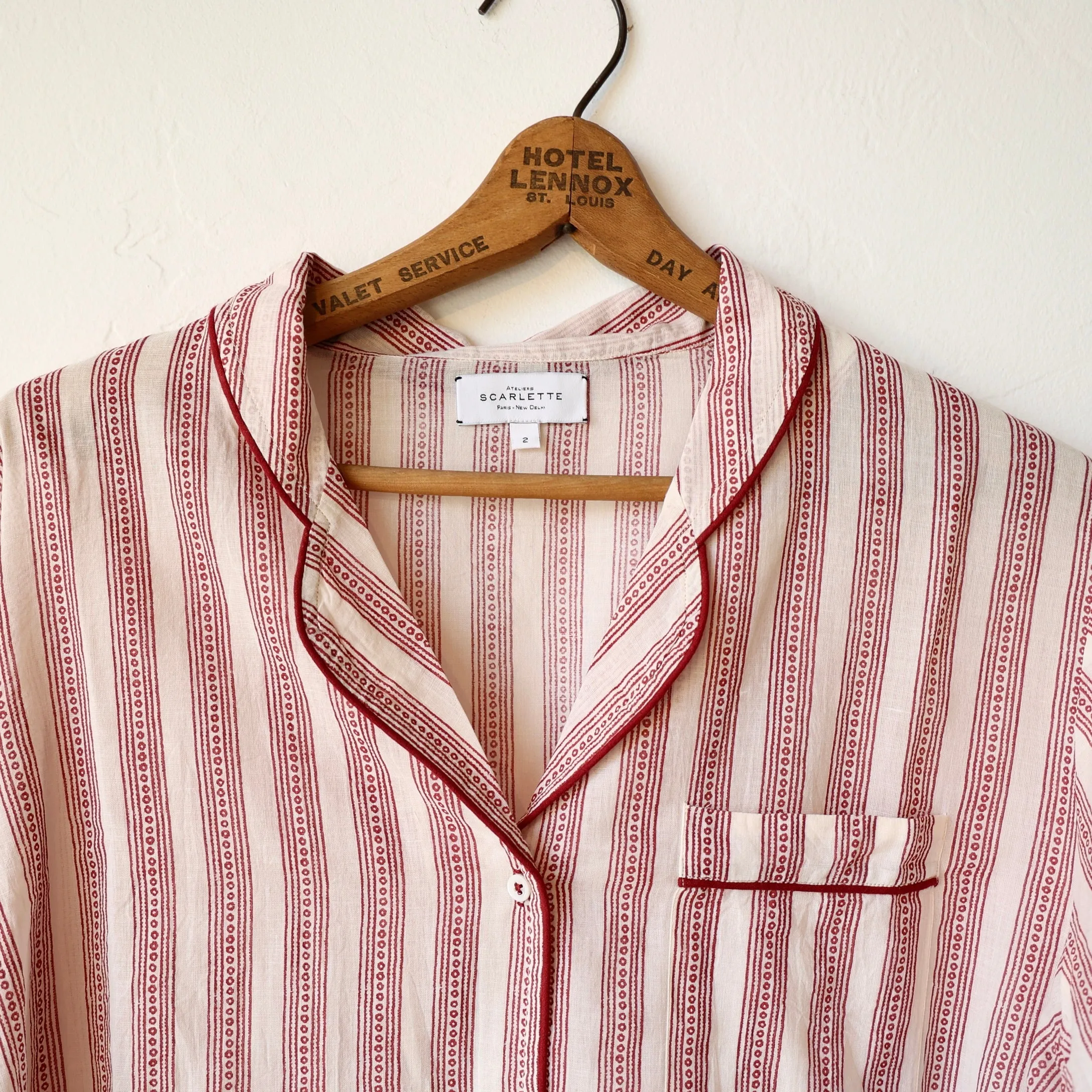 Scarlette Hand Printed Pajamas - Line Stripes