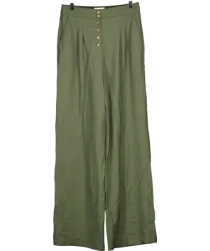 Sezane Green Cesar Trousers  Dark Khaki UK 10