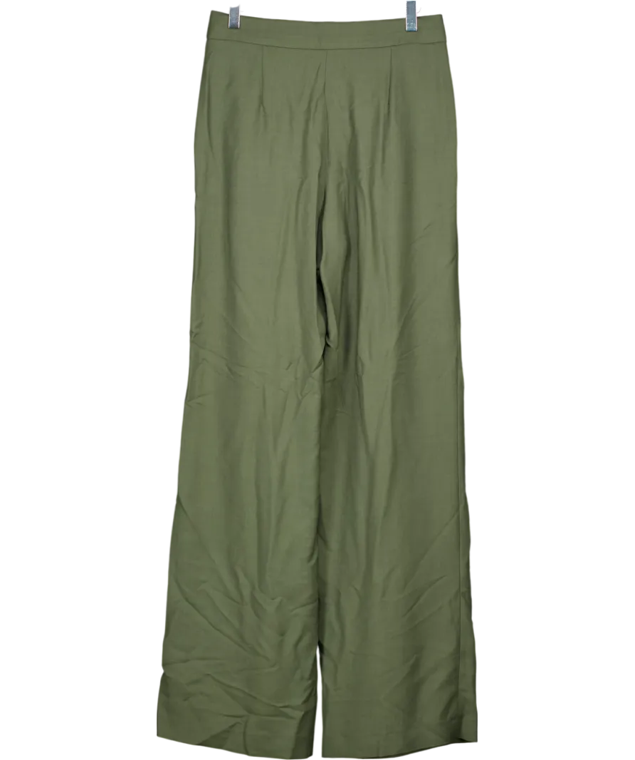Sezane Green Cesar Trousers  Dark Khaki UK 10