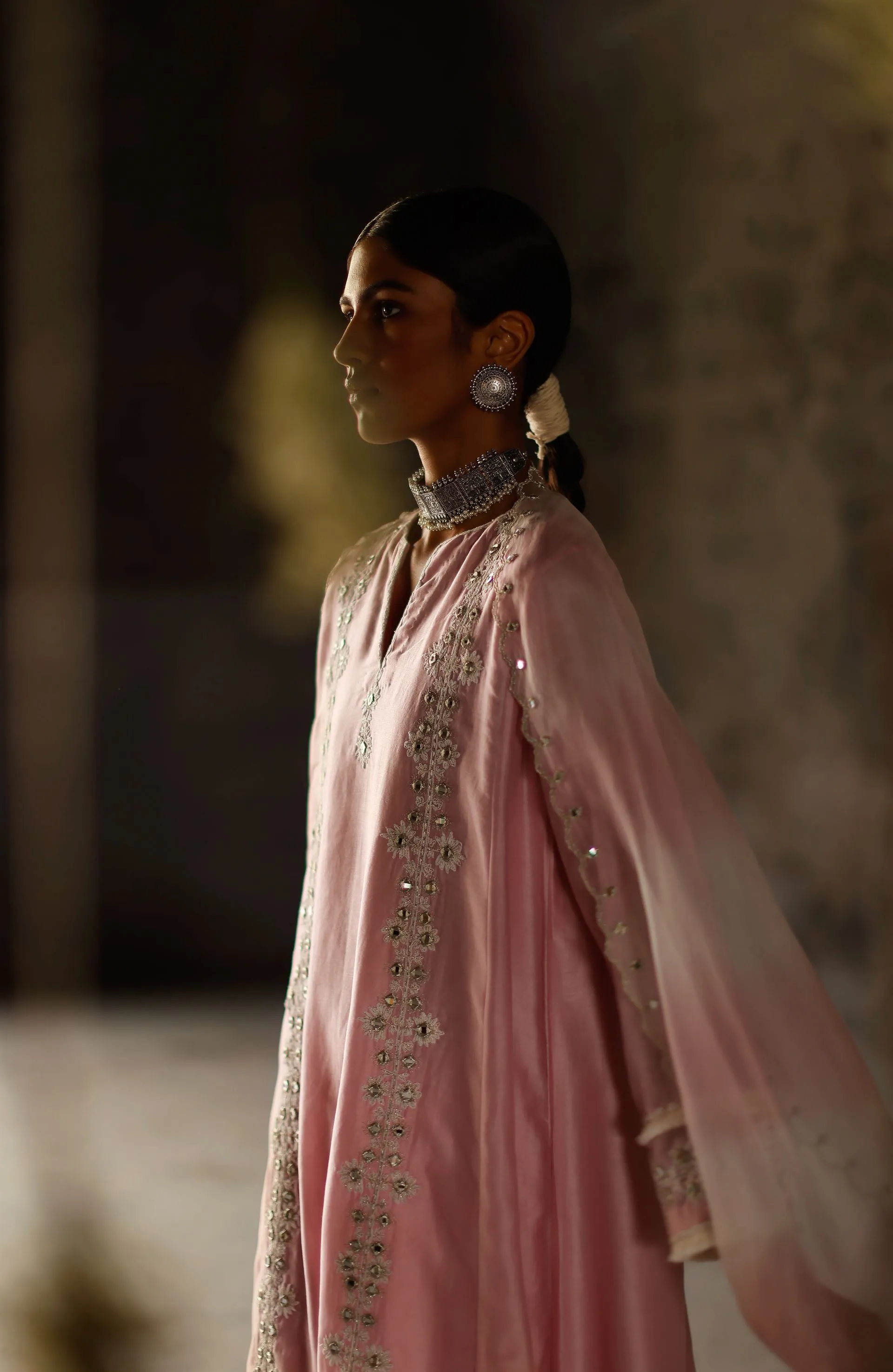 Shikha Mehta Kylie Jamuni Jaisika Kurta Set Chanderi Silk Lilac Paak Ss24-Smjk12