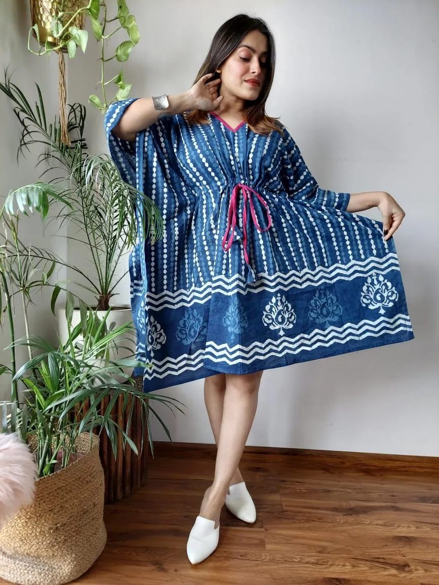 Short Kaftan in Blue