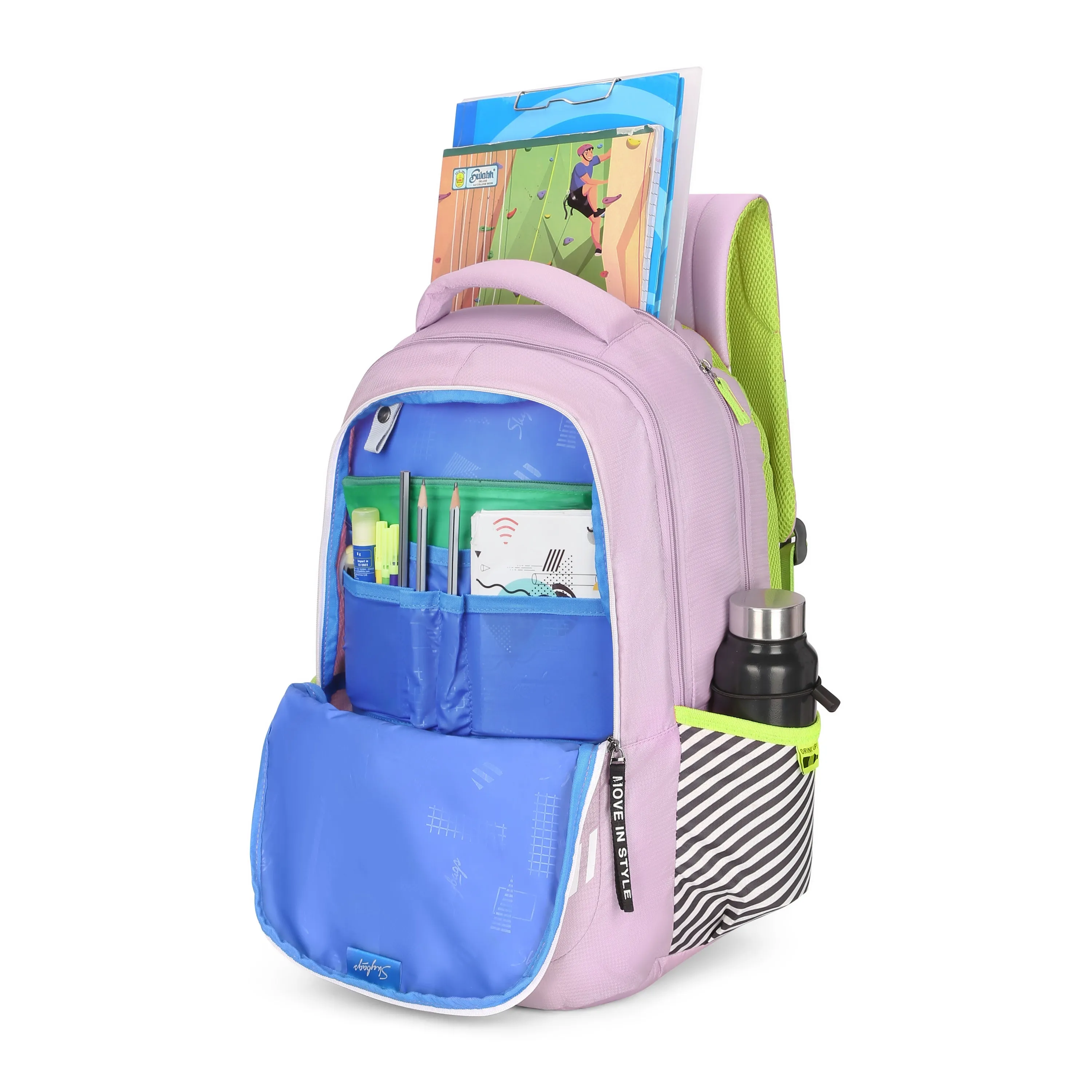 Skybags KLAN PLUS 06 SCHOOL BACKPACK NUDE PINK