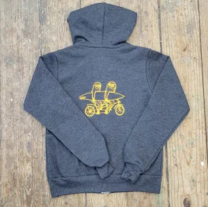 Sloths on Tandem Kids Zip Hoodie