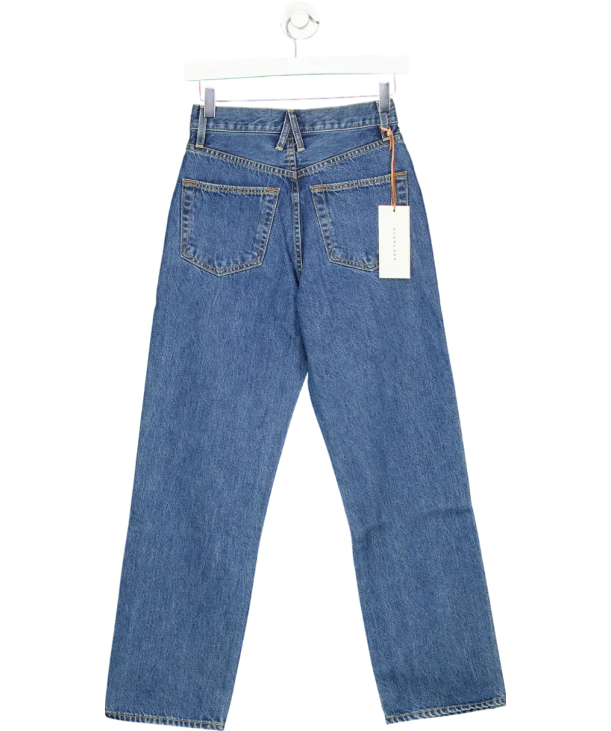 SLVRLAKE Blue London Crop High Rise Straight Leg Jeans W24