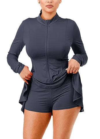 SPORTS ZIP UP JACKET SKORT SET(MMS8015) <Bundle>