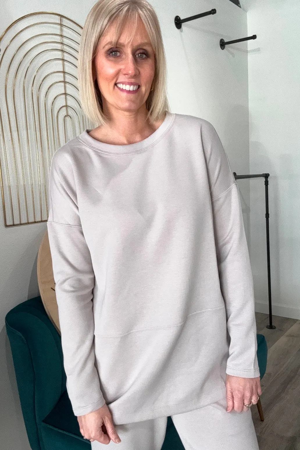 Stephanie Tunic Top   Straight Pants Travel Modal Set