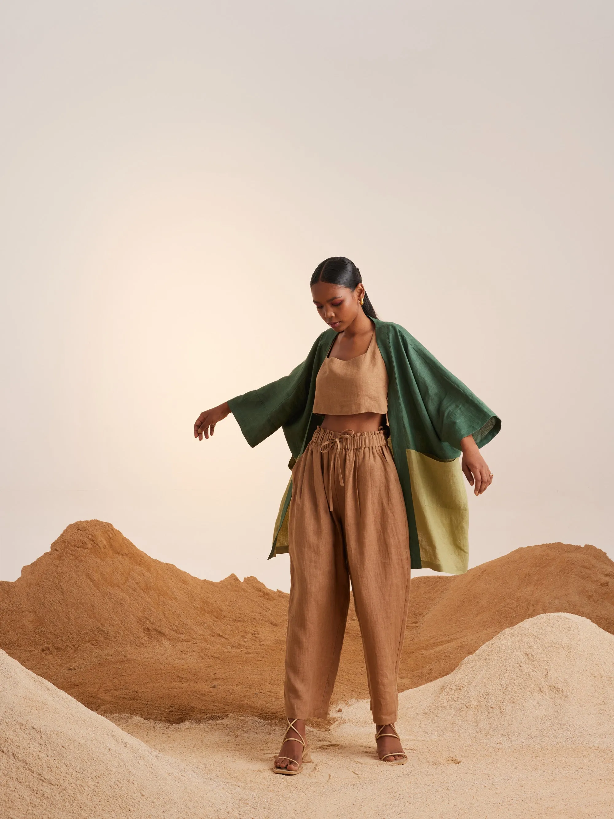 Summer Co-Ord Set Of 3 Cape June-Fern-Macha-Sand-Linen-Ss25-Jcs3-Fms-Cord