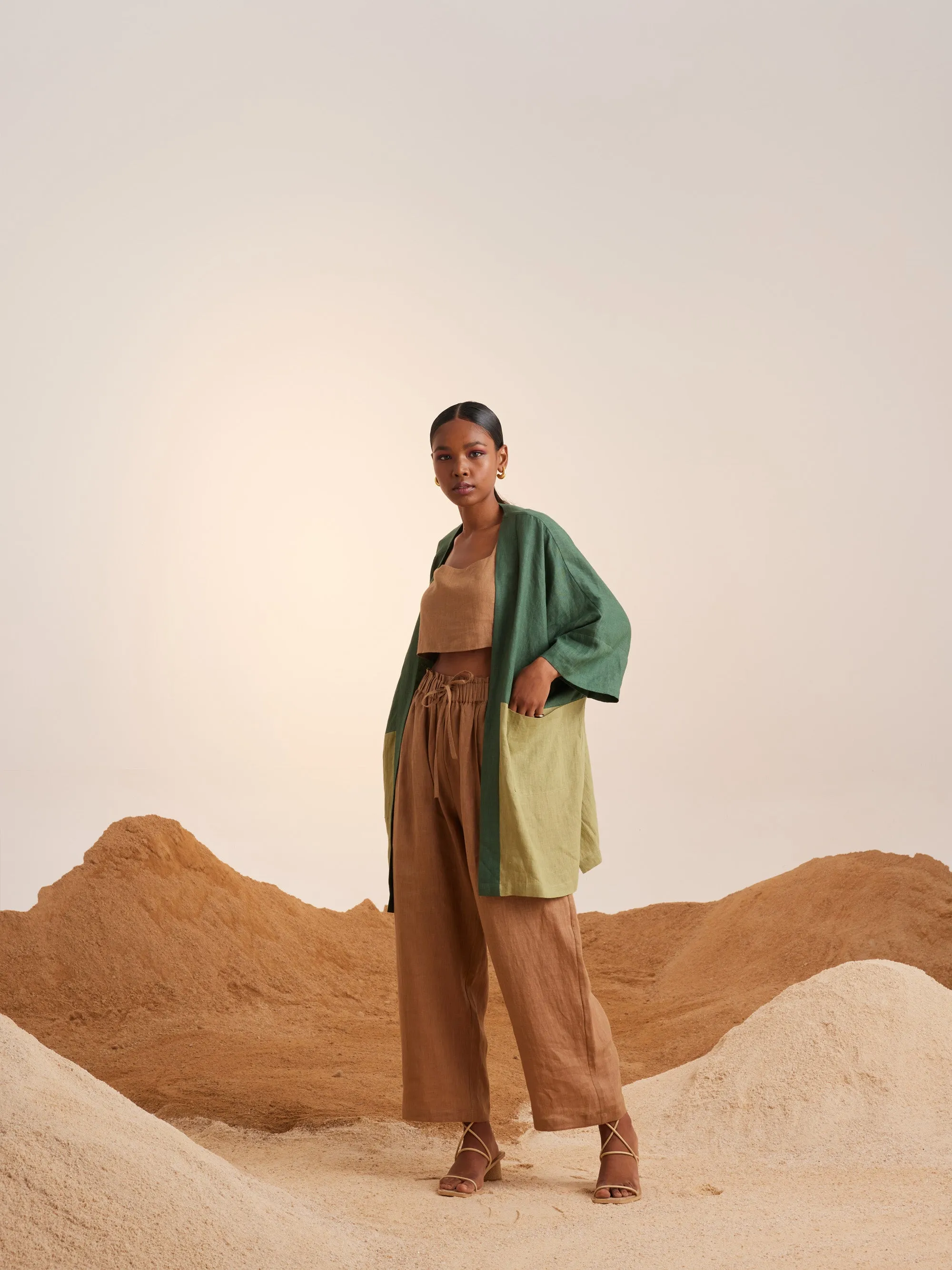 Summer Co-Ord Set Of 3 Cape June-Fern-Macha-Sand-Linen-Ss25-Jcs3-Fms-Cord