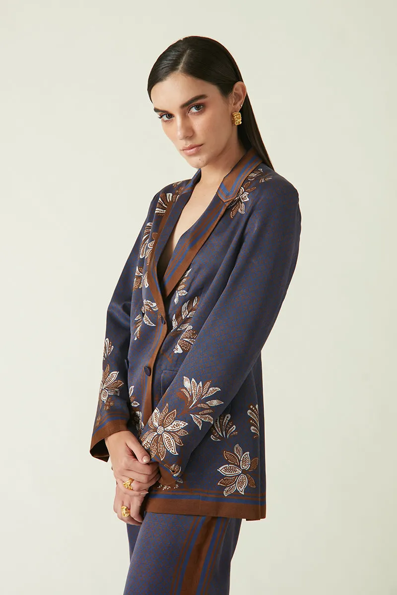 Summer Jacket Linen Satin Praya Printed-Java E2-Fashion Edit-7JV-34-Payal Pratap