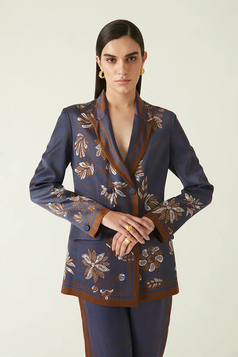 Summer Jacket Linen Satin Praya Printed-Java E2-Fashion Edit-7JV-34-Payal Pratap