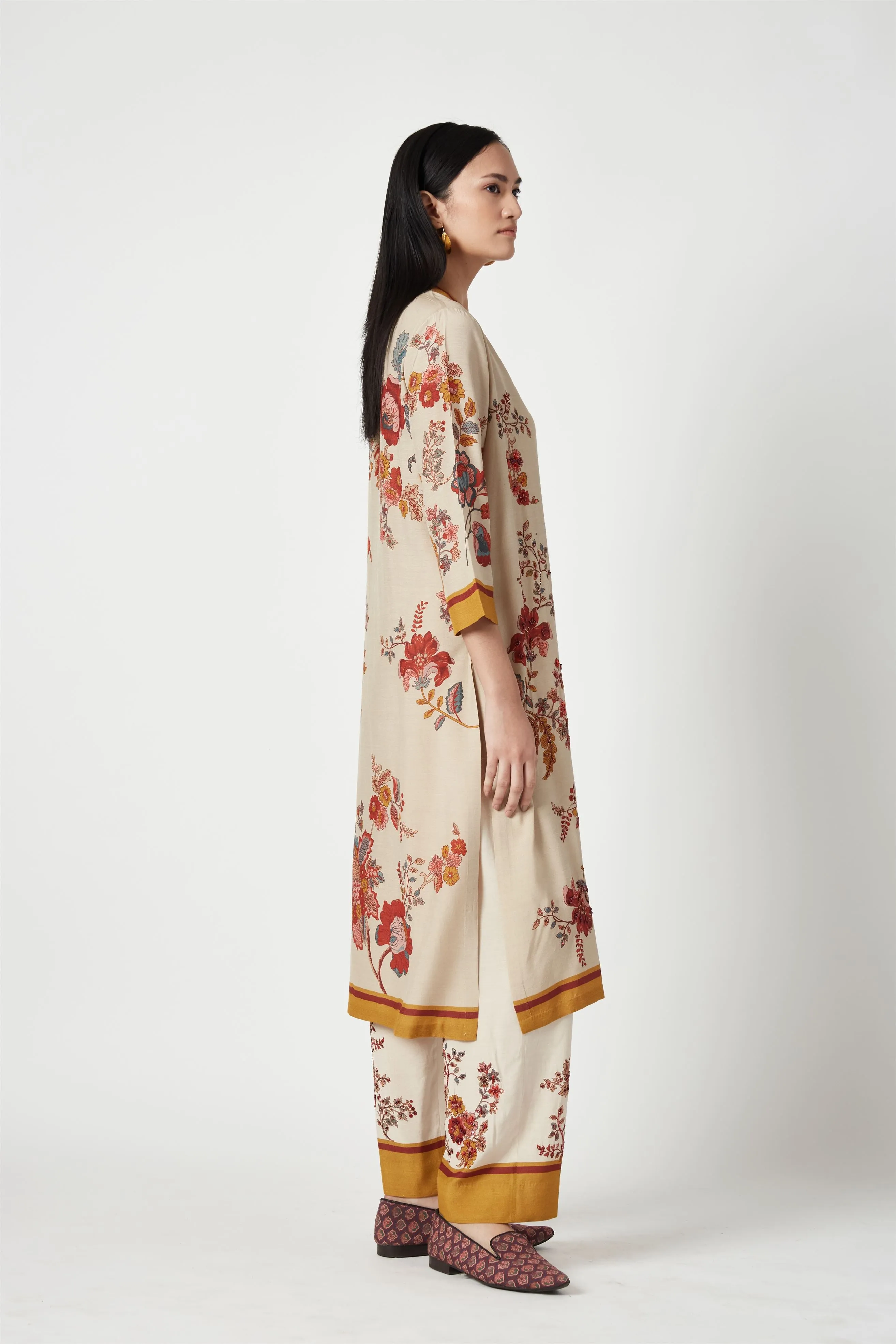 Summer Kurta Set Pure Silk Obi Printed-Fashion Edit Java 3-9JV-135A-Payal Pratap