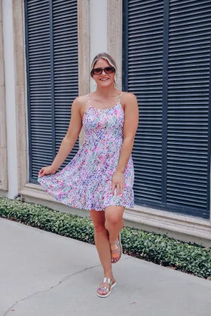 Summer Lovin' Ruffled Dress - Lavender/Multi