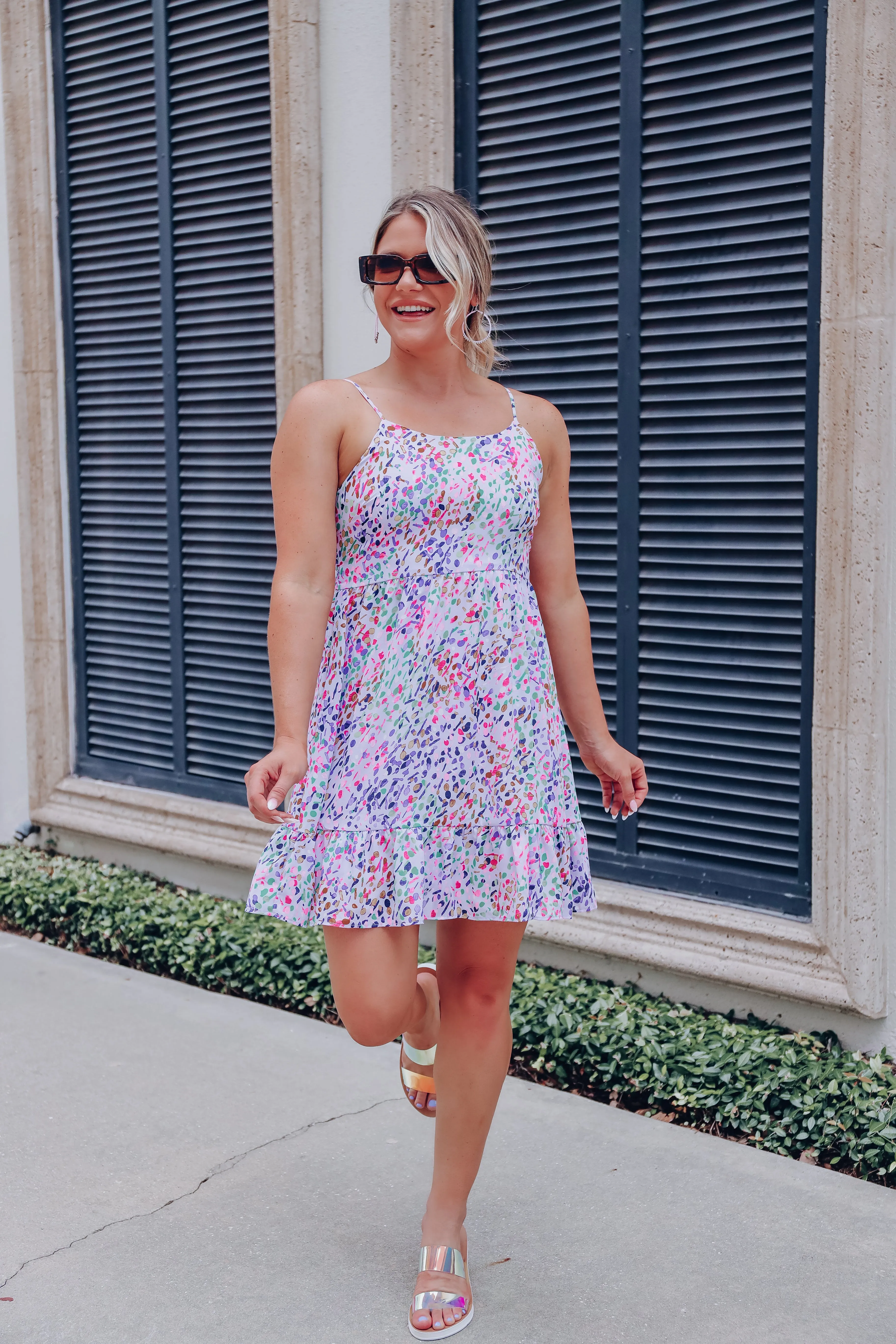 Summer Lovin' Ruffled Dress - Lavender/Multi