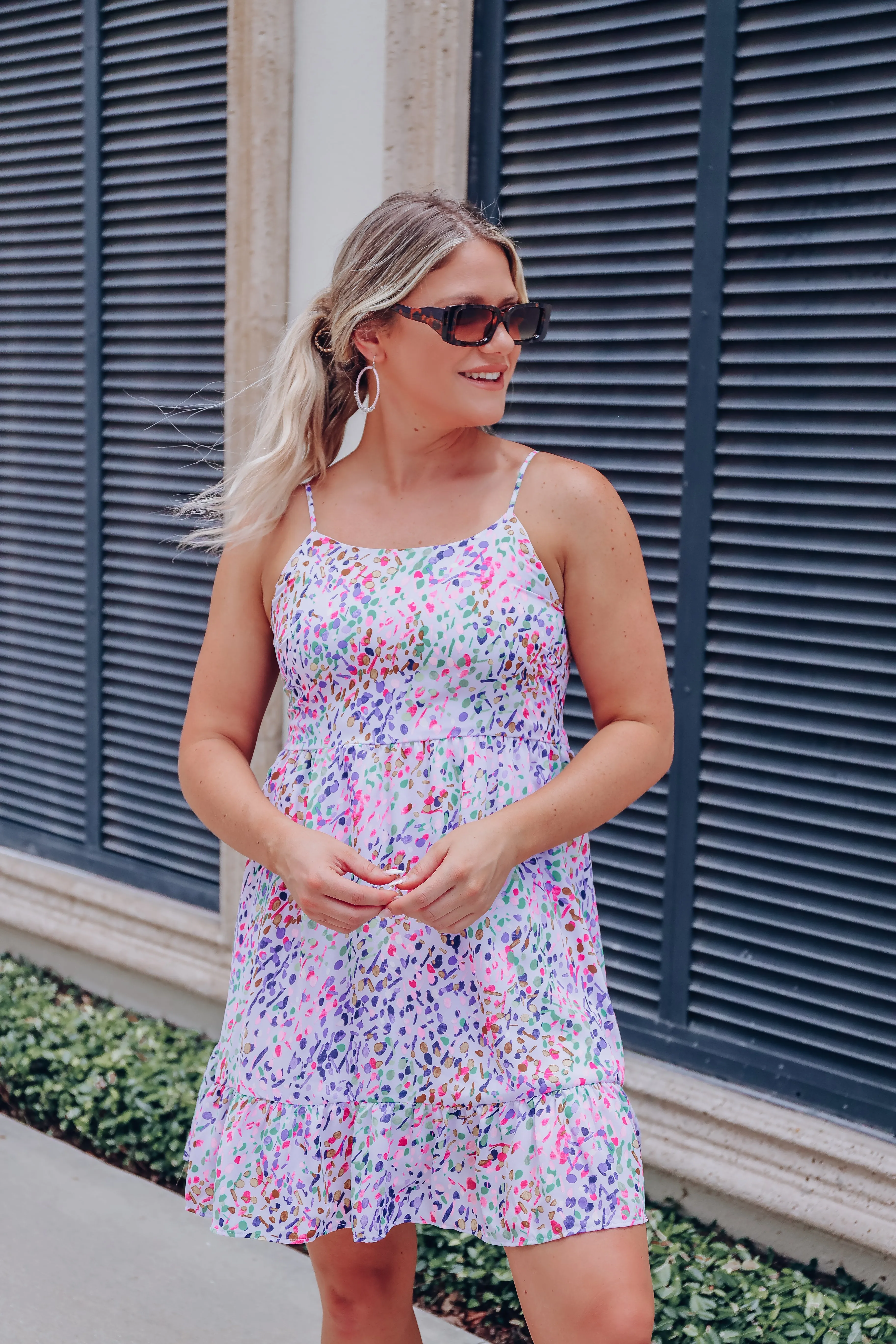 Summer Lovin' Ruffled Dress - Lavender/Multi