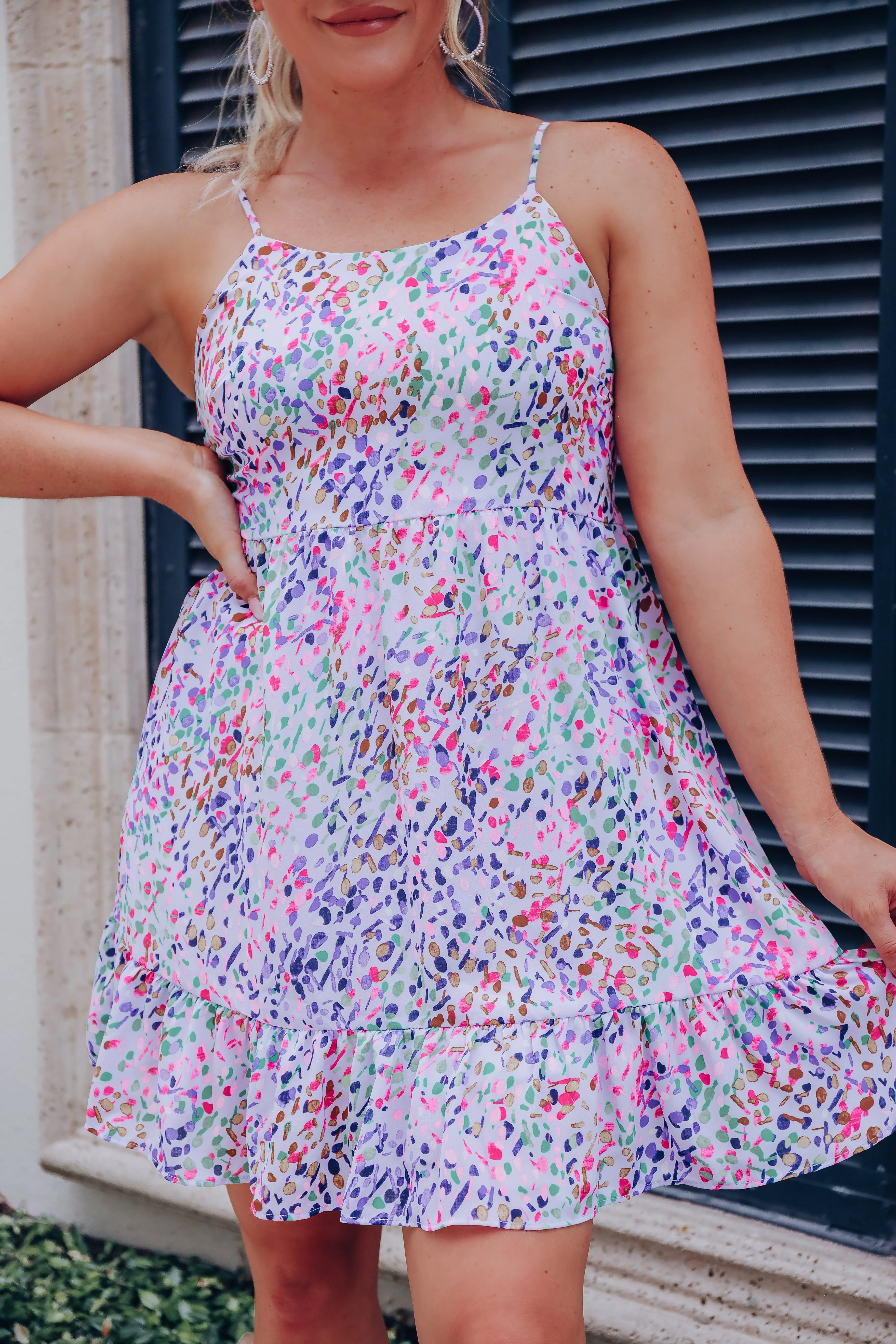 Summer Lovin' Ruffled Dress - Lavender/Multi