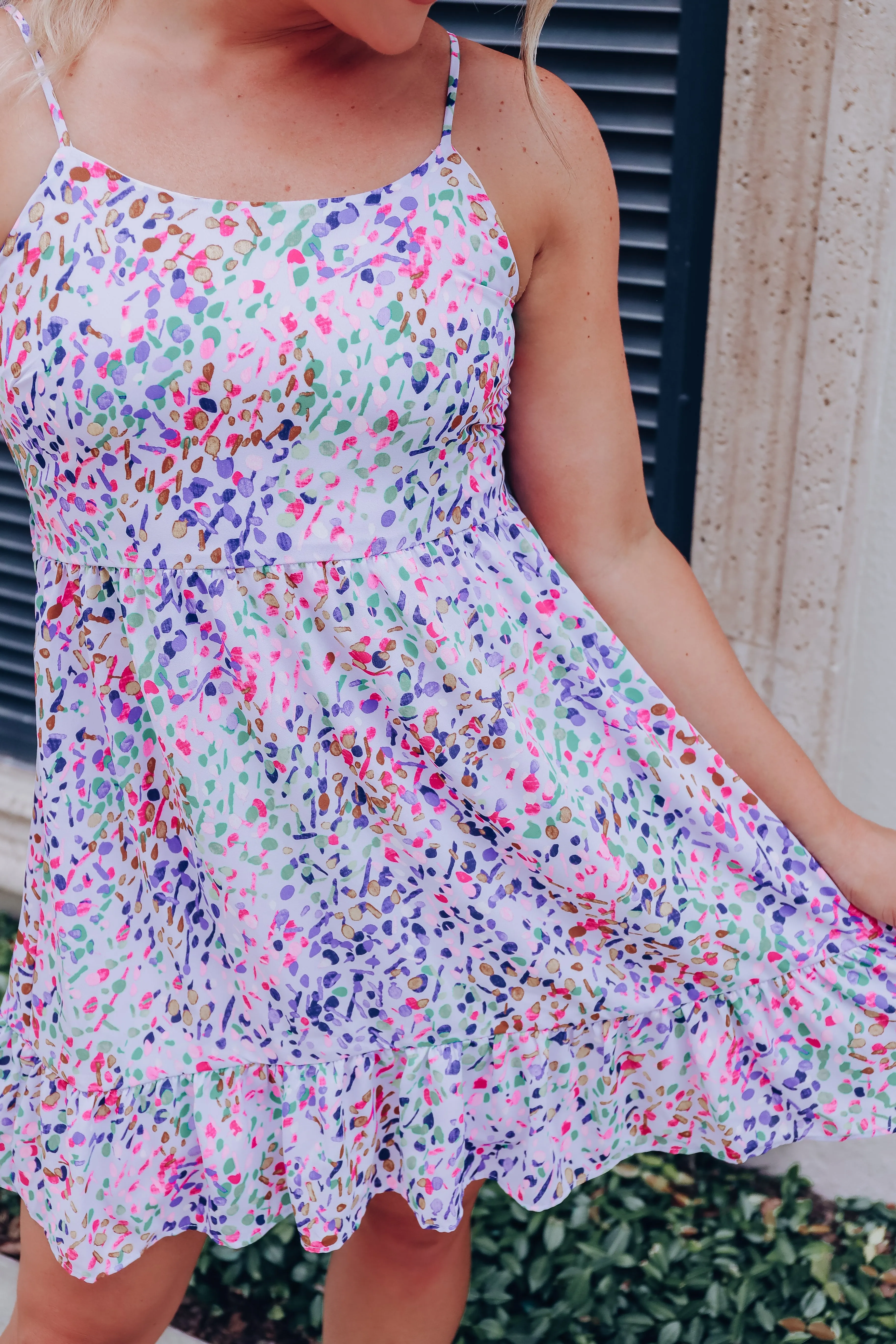 Summer Lovin' Ruffled Dress - Lavender/Multi