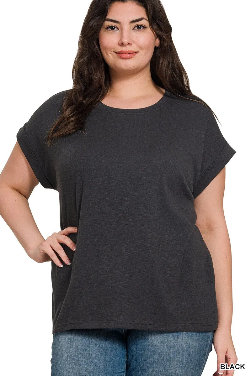 Sutton Rolled Sleeve Tee | Black