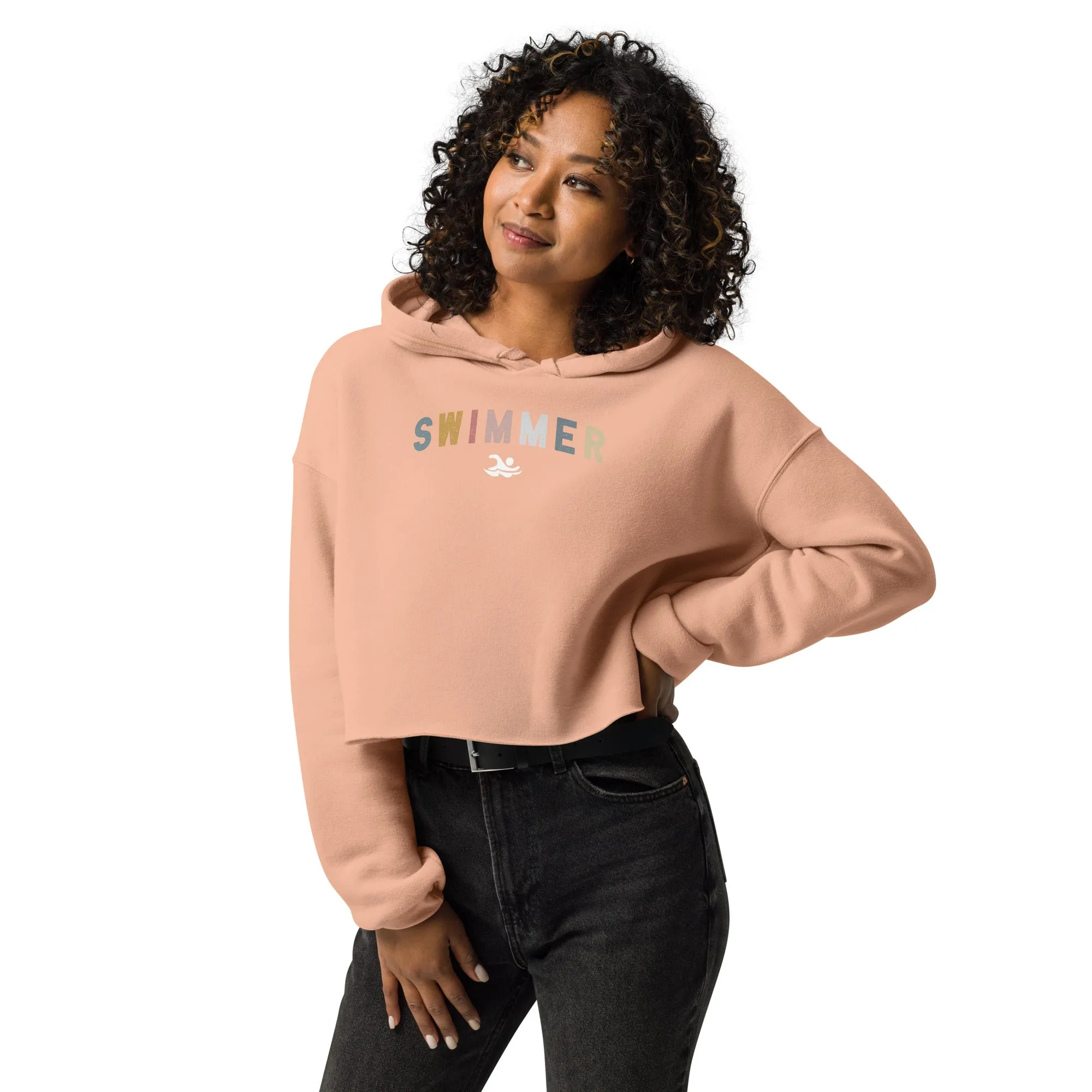 Swimmer Retro Arch Crop Top Hoodie