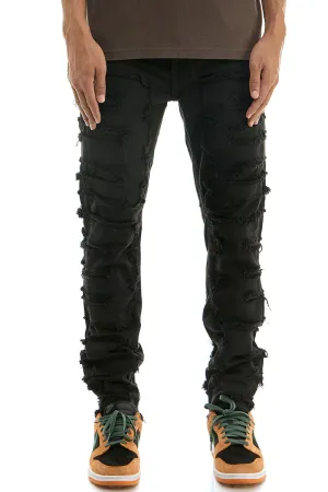 Symmetrical Patched Pants - Skinny Fit