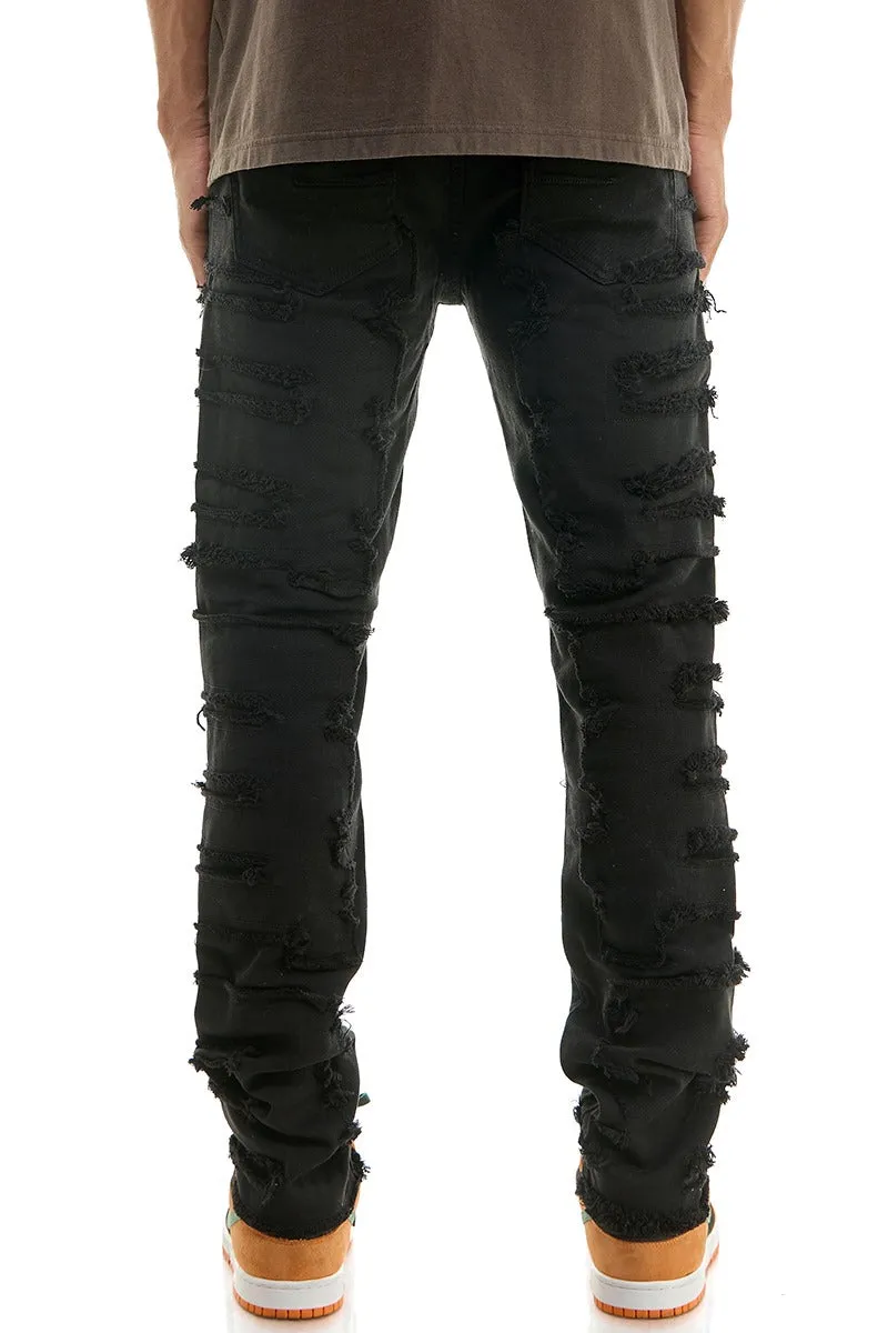 Symmetrical Patched Pants - Skinny Fit