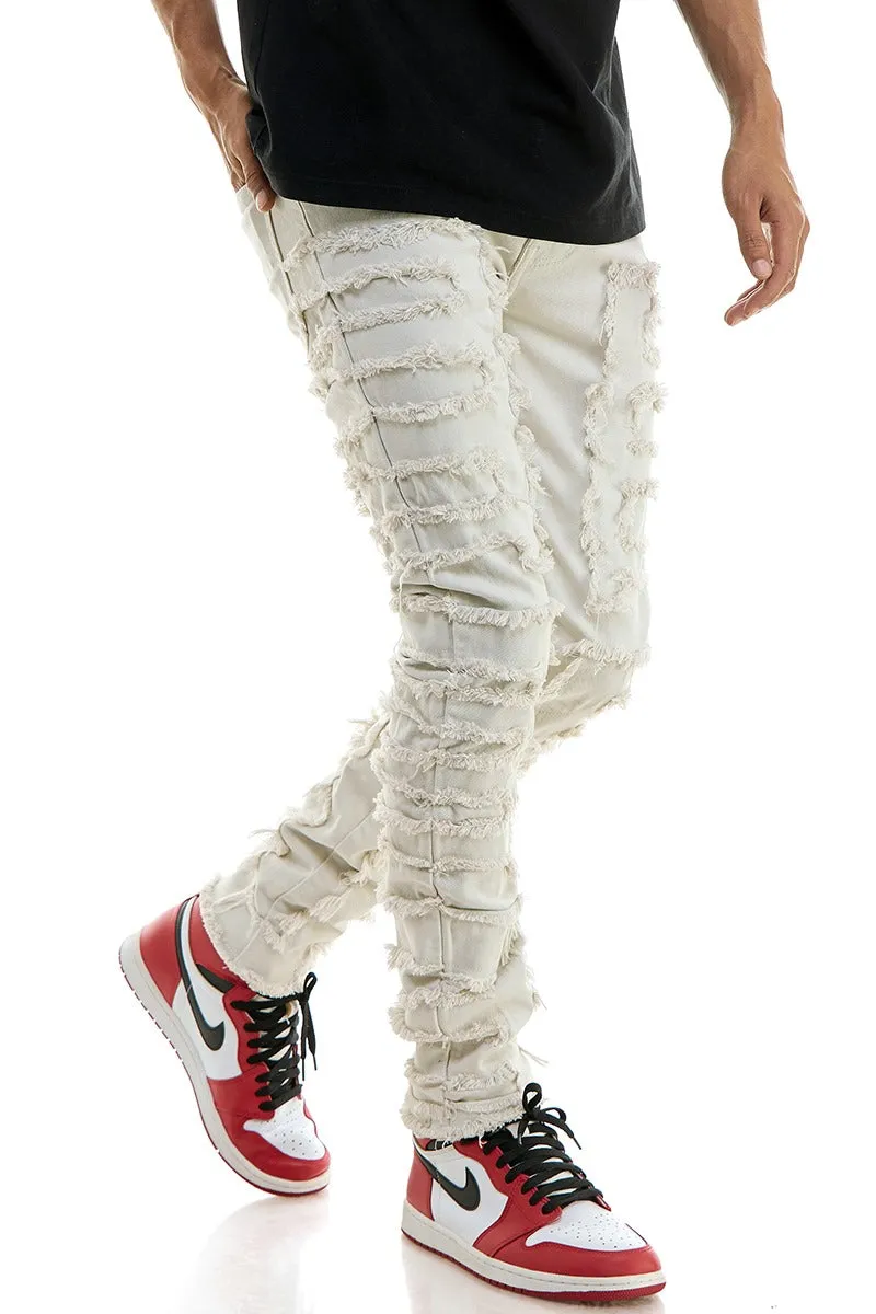 Symmetrical Patched Pants - Skinny Fit