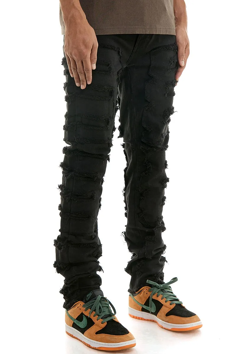 Symmetrical Patched Pants - Skinny Fit