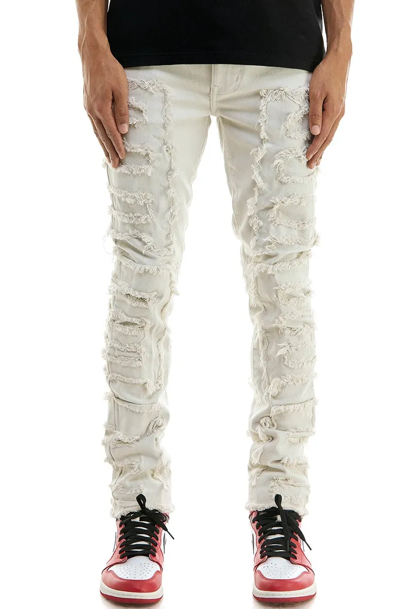 Symmetrical Patched Pants - Skinny Fit